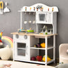 Toddlers Wooden Play Kitchen Pretend Play Cooking Set w/Microwave-White