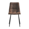 2X Dining ChairsBrown Faux Leather Kitchen Padded Soft Seat Metal Leg
