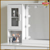 Dressing Table with LED Lights Mirror Glass Cabinet Drawers Vanity Makeup Desk