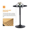 2x PU Leather Bar Stools&Round MDF Top Chromed Base Bar Table Height Adjustable