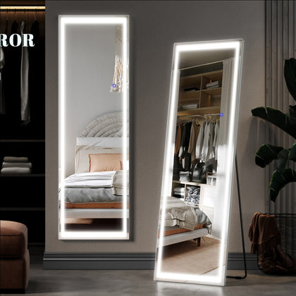 160x50cm LED Full Length Mirror Touch Sensor 3 Color Modes for Bedroom Bathroom