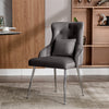 Velvet Dining Chair Padded Dining Room Kitchen Chair Home Restaurant Grey