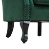 Retro Green Wing Back Armchair Chesterfield Rivet Studded Arm Chair Bedroom Sofa