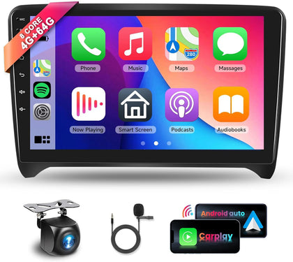8 CORE 4G+64G Car Radio Stereo for Audi TT MK2 8J 2008-2014 with Wireless CarPla