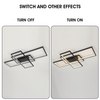 Modern Chandelier LED Lamp Black Frame Ceiling Light Living Room Pendant Ejjamfz