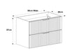 Bathroom Vanity Drawer Cabinet 800mm Black Floating Wall Unit Ribbed Modern Adel