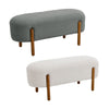 Upholstered Sherpa Long Bench End Of Bed Stool Side Chair Seat with Wood Legs