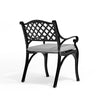 Cast Aluminum Garden Chairs Outdoor Dining Chair Padded Seat for Bistro Backyard