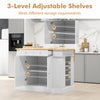 Kitchen Island Storage Cabinet Kitchen Island Table w/Drop Leaf Countertop White