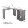 Computer Desk PC Table L-shaped Corner w/Shelves/Drawers Workstation Home Office