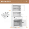 Multifunctional Modern Storage Cabinet 4 Doors Cupboard-White