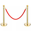 Barrier Posts Crowd Control Stanchion Velvet Ropes Bank Queue Pole Gold Red 4pc