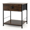 Set of 2 Nightstand 2-tier Bedside End Sofa Coffee Table Storage Table W/ Drawer