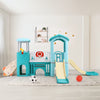 8IN1 Kids Double Slide Castle Climber Set Outdoor Playcentre Basketball/Football