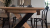 Dining Kitchen Table Small Extendable 120-160cm Oak & Black X Leg 6 8 Seater XIA