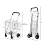 Portable Shopping Cart Folding Grocery Cart Heavy-Duty Utility Cart w/ Wheels