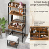 Vanity Table Set Wooden Makeup Dressing Desk And Stool w/Flip Top Mirror Black