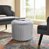 Dressing Vanity Chair Round Grey Footstool Velvet LivingBedroom Footrest Ottoman