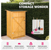 Wooden outdoor garden cabinet utility storage tools XXL shelf box shed flat roof