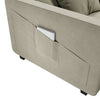 Folding Sofa Bed Fabric Cream Sleeper Pull Out Convertible Arm Chair Adjustable