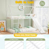 190 x 90 cm Low Bunk Bed Frame House Bunk Bed with Slide-White