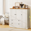 Freestanding Storage Cabinet w/ 3 Doors & 2 Large Drawers-White