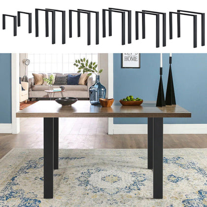 2x Table Bench Legs Metal Industrial Dining Coffee Desk Square Frame Replacement