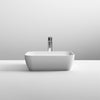Square Countertop Vessel Wash Basin 455mm White Ceramic Bathroom Sink