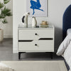 LED Bedside Cabinet Table Side Table Display Drawers Shelf Storage Glass Top