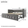 Daybed Velvet Upholstered Bed Single Bed Guest Bed Sofa Bed with Trundle Grey