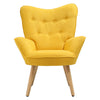 Retro Modern Armchair Wing Back Button Chair Single Sofa Seat Upholstery Linen