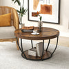 Home Accent Table 2-Tier Round Coffee Table w/ Storage-Coffee