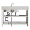 Catering Sink Stainless Steel Bowls Commercial Kitchen Right/Left Hand Drainer