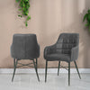 Set of 2 Faux Leather/Suede Dining Chairs Metal Legs Reception Restaurant Chair