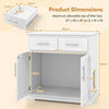 Modern Indoor Cat Furniture Cat Litter Box Enclosure w/ Storage-White