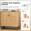 GYMAX 2-Door Shoe Cabinet 4-Tier Shoe Rack Storage Organizer Teak