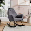 Frosted Velvet Upholstered Rocking Chair Home Office Relaxing Glider Armchairs