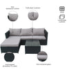 Patio Rattan Garden Furniture 4 Seater Outdoor Set Sofa w/ Table FREE RAIN COVER