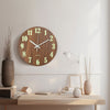 12" Luminous Wall Clock Silent Wooden Design Night Light for Living Room Bedroom