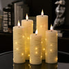 3 OR 5PCS LED Flameless Candles Remote Flickering Pillar Timer Battery Operated