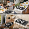 Kitchen Gas Stove LPG Gas 2 Burner Hob Glass Cooktop Camper Van Camping Cooker