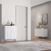 Modern Sideboard High Gloss Storage Cabinet White Gold Hairpin Legs Cupboard
