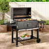 Large Charcoal BBQ Grill with Warming Rack Shelve Temperature Gauge Backyard Kit