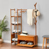 Clothes Rail Rack Garment Hanging Stand Bamboo Wood Wardrobe Storage Shelves