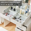 Dresser LED Dressing Table with Stool 5 Drawers Transparent Countertop