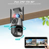8MP 4K WiFi IP Camera Outdoor Dual Lens CCTV Wireless Home Security PTZ IR Cam