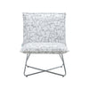 Modern Accent Chair Linen Fabric Upholstered Lounge Armchair Metal Cross Legs UK