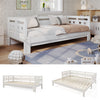 Daybed SIngle Bed 3ft White Guest Bed Sofa Bed, Pull out Trundle for Living Room