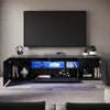 High Gloss 200cm Black TV Stand Cabinet Unit Doors Storage with RGB LED Cupboard