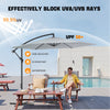10ft Sunshade Outdoor Cantilever Patio Umbrella 6 Sturdy Ribs for Garden Kdlioyk
